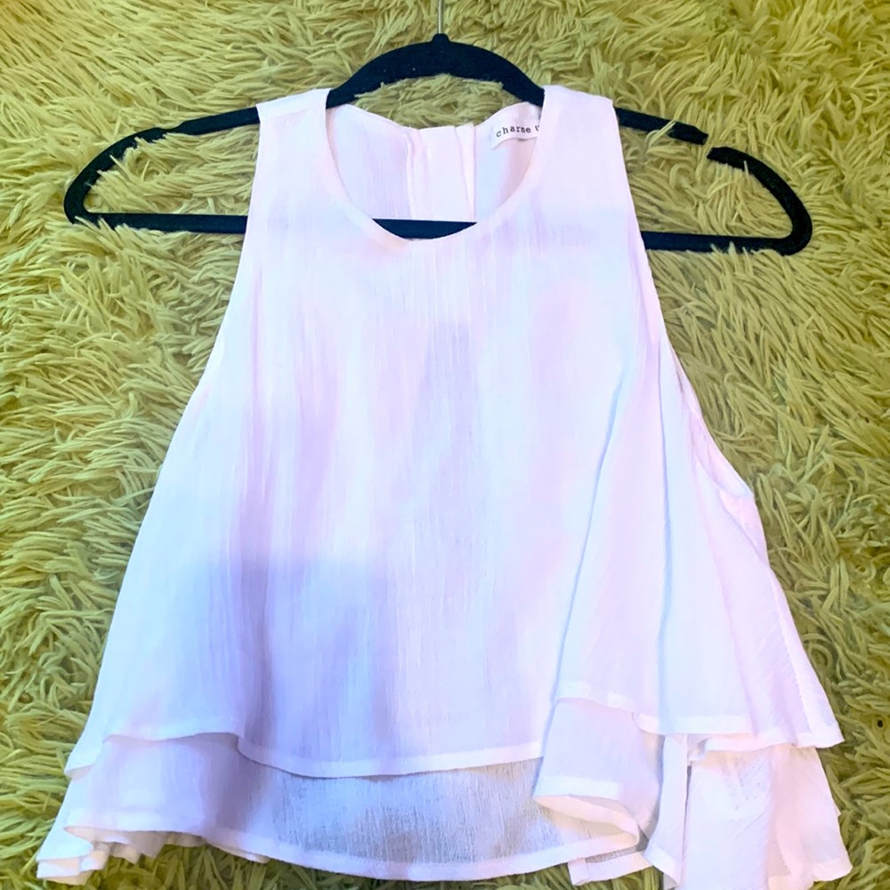 Open back white tank